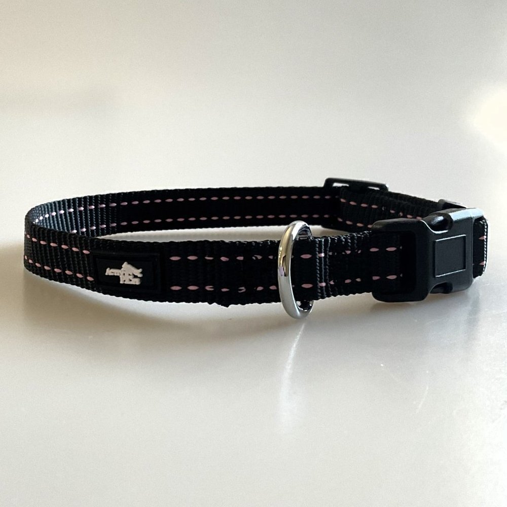 ADJUSTABLE QUICK RELEASE DOG COLLAR BLACK PINK - Picture 5 of 8